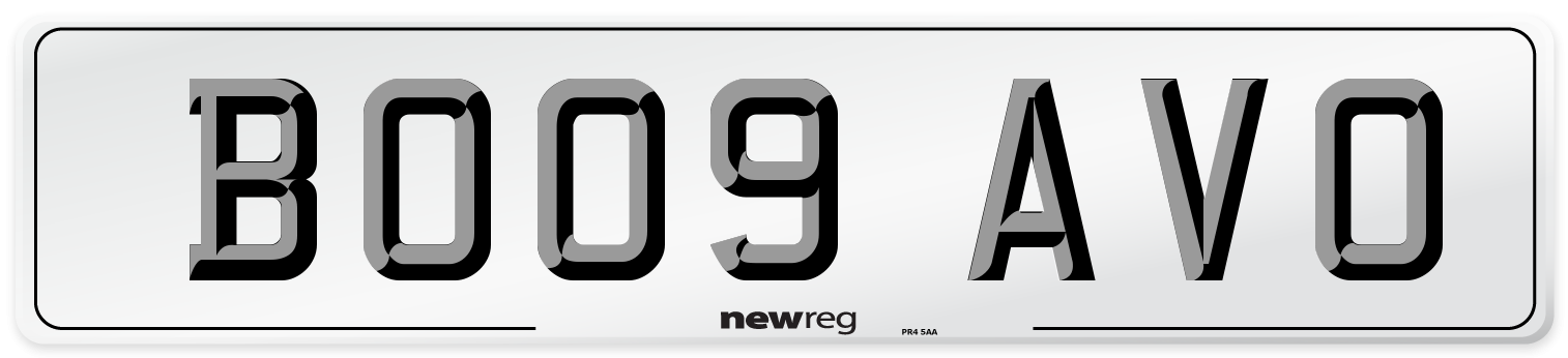 BO09 AVO Number Plate from New Reg